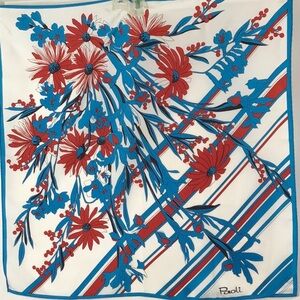 Vintage Paoli red, white, blue square scarf